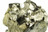 Gleaming, Striated Pyrite Crystal Cluster - Peru #260188-1